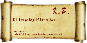 Klinszky Piroska névjegykártya