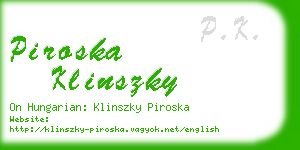 piroska klinszky business card